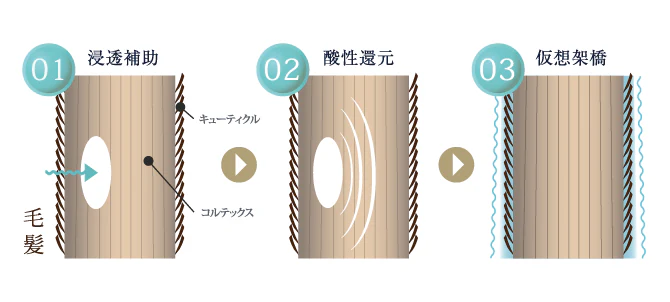 浸透成分で限界を超えた酸性ストレート説明図